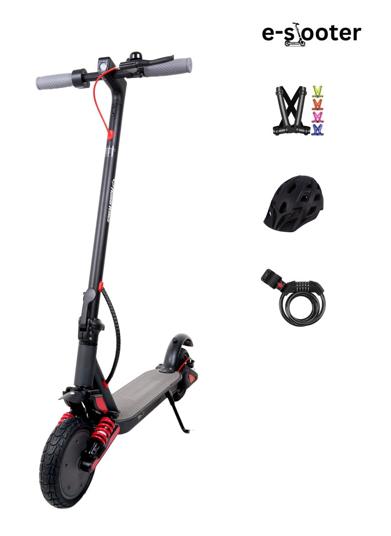 ROHAN WINGS High Speed Electric Scooter With Flashing Turn Signals 350W Brushless Motor, Advance Shock Absorbers, App control, Bluetooth, Foldable E scooter , this amazing scooter comes with free helmet and lock - GRAY/BLACK  - Image 1