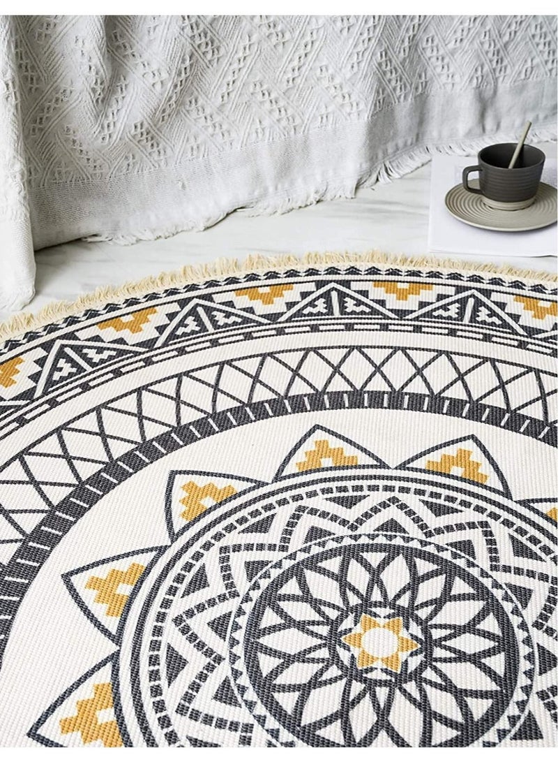 ALMUFARREJ Handmade Tassel Rug With European Style Multicolor150X150CM - Image 4