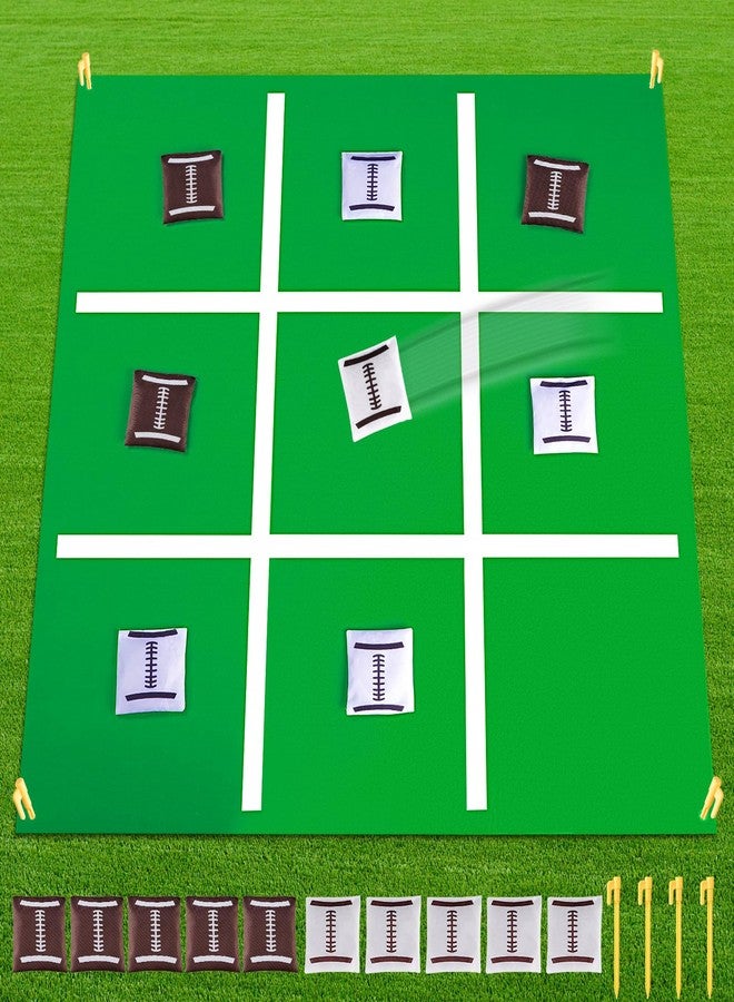 لعبة فان بلو الكبيرة لكرة القدم الأمريكية، لعبة إكس أو، لعبة رمي أكياس الفول - تصميم عصري أخضر - مثالية للأطفال والكبار والعائلات - أنشطة سوبر بول - للاستخدام الداخلي والخارجي - Image 1