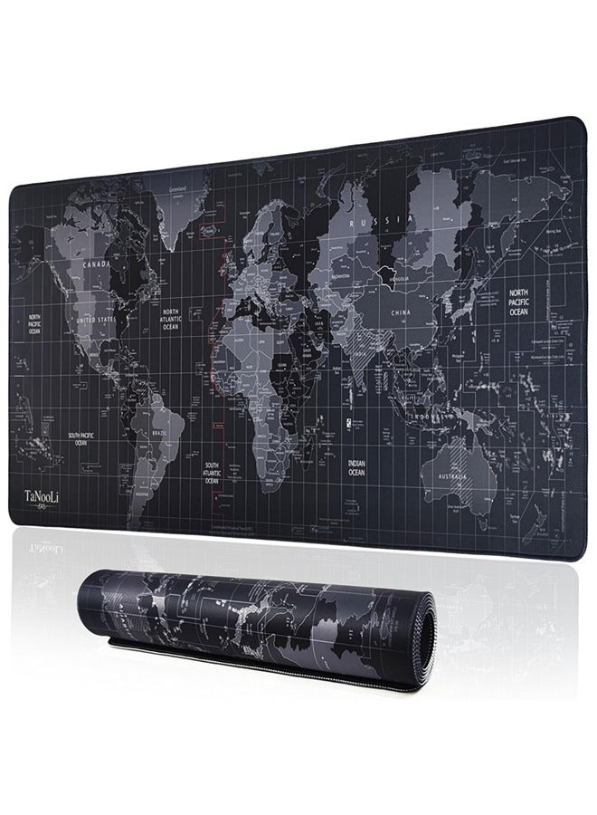 Large Mouse Pad, Extended Gaming Mouse Pad, Non-Slip Rubber Base Mouse pad Office Desk Mat Desk Pad Keyboard Mouse Pads,World Map Keyboard Mousepad (800 * 300 * 3mm）  - Image 1