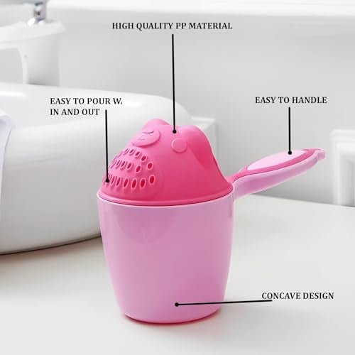 SYGA Plastic Baby Shampoo Cup Baby Shower Water Scoop Children Water Scorpion Bath Tumbler(Pink),1 Count - Image 4