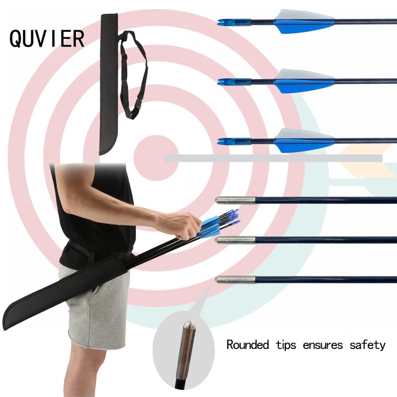 Mxessua 45" Youth Bow and Arrows Set for Kids 8-12 Teens Recurve Archery Beginner Gift Longbow Kit 9 Arrows, 4 Target Face for Backyard Game Age 12-14 14-16 Blue - Image 5
