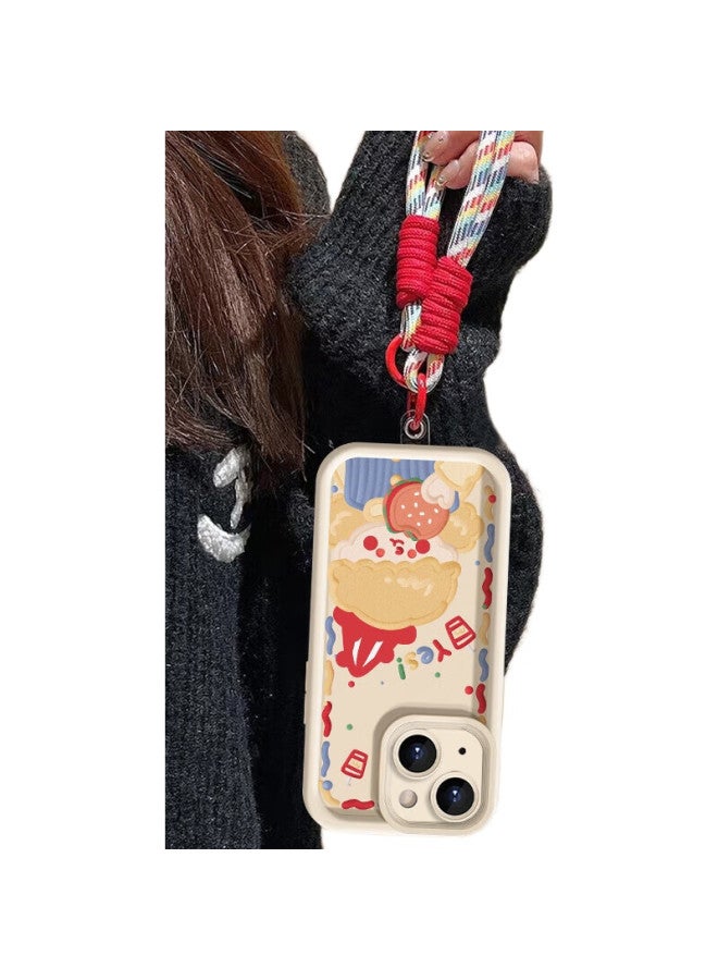 Jiang Ming Jiangming Iphone 15 Plus Case, Soft Shell With Anti-Fingerprint And Shockproof Features, Full Camera Protection, Includes Elegant Lanyard, Cute Painted Design For Girls - Image 2