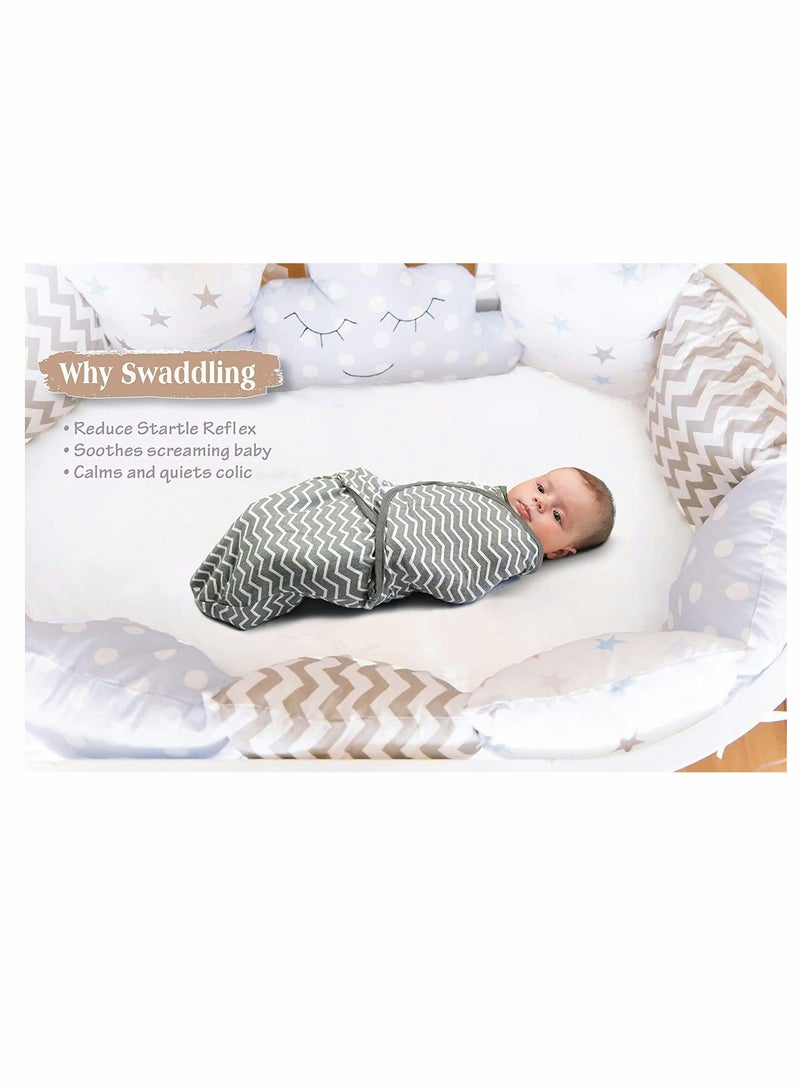 Excefore Baby Newborn Swaddle Blanket Adjustable Wrap Receiving Blanket Baby 100% Cotton Sleepsack 0-6 Months for Boys and Girls, 2 Pack - Image 3