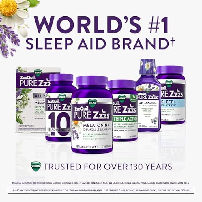 ZzzQuil ز ز ز كويل بيور ز ز زز كل ليلة إفراج ممتد، أقراص مساعدة على النوم بالميلاتونين، تساعدك على البقاء نائماً لفترة أطول، مساعدة على النوم للبالغين، 2 ملغ لكل قرص، 56 قرص إجمالي (2 عبوات من 28)  - Image 5