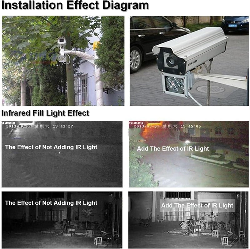 Ashata IR Illuminator, 48 LEDs Night Vision IR Infrared Light for Security Camera CCTV and IP Camera, 60 Degree Wide Angle, Waterproof, Illuminating Distance of 16 to 66ft, Auto Light on Sensor - Image 5