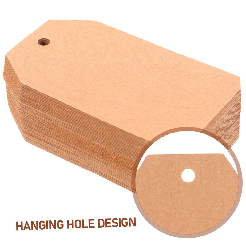 200 Pieces Light Brown Kraft Paper Tags Pre Punched For Crafts Writable Labels - Image 3