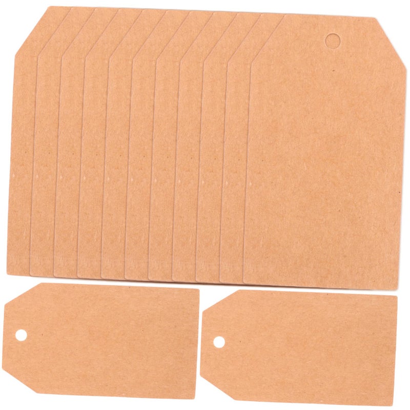 200 Pieces Light Brown Kraft Paper Tags Pre Punched For Crafts Writable Labels - Image 2
