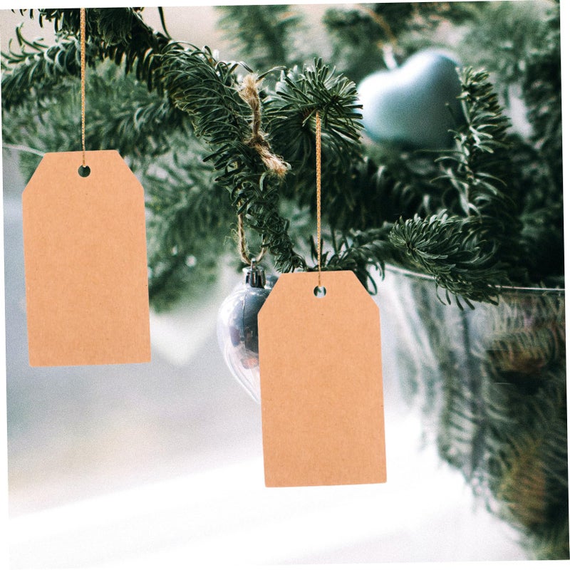 200 Pieces Light Brown Kraft Paper Tags Pre Punched For Crafts Writable Labels - Image 5