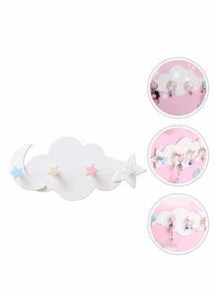 Excefore 2 Pcs Moon Star Cloud Shape Wall Hooks, Nail- Free Creative Heavy Duty Clothes Hangers Keys Ring Holder Adhesive Wall Racks  - Image 3