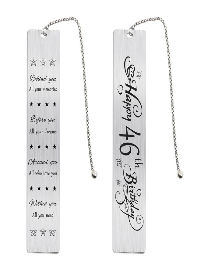 Jzxwan Happy 46th Birthday Gifts for Women Men, 46 Year Old Birthday Bookmark Gift for Him Her, Happy 46 Yr Bday Book Mark for Female Male, 1979 Bd Present, 46th Bday Card Decoration