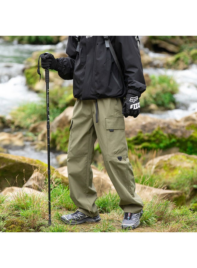 Izexx Trendy Brand Functional Wind Waterproof Quick-drying Assault Pants Mountain Outdoor Windproof Loose Three-proof Sports Casual Pants - Image 1