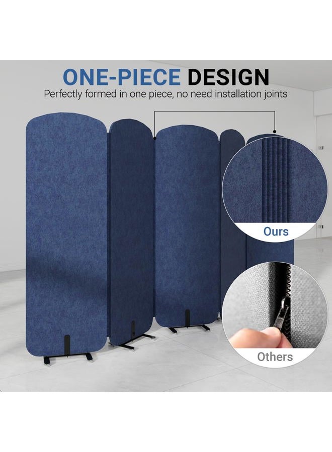 Natwind 3 Panel Room Divider, Portable Office Partition Wall, Folding Cubicle Privacy Screen,73.2 x 71 inch Indoor Freestanding Acoustic Partition, Rolling Temporary Wall for Office - Image 4