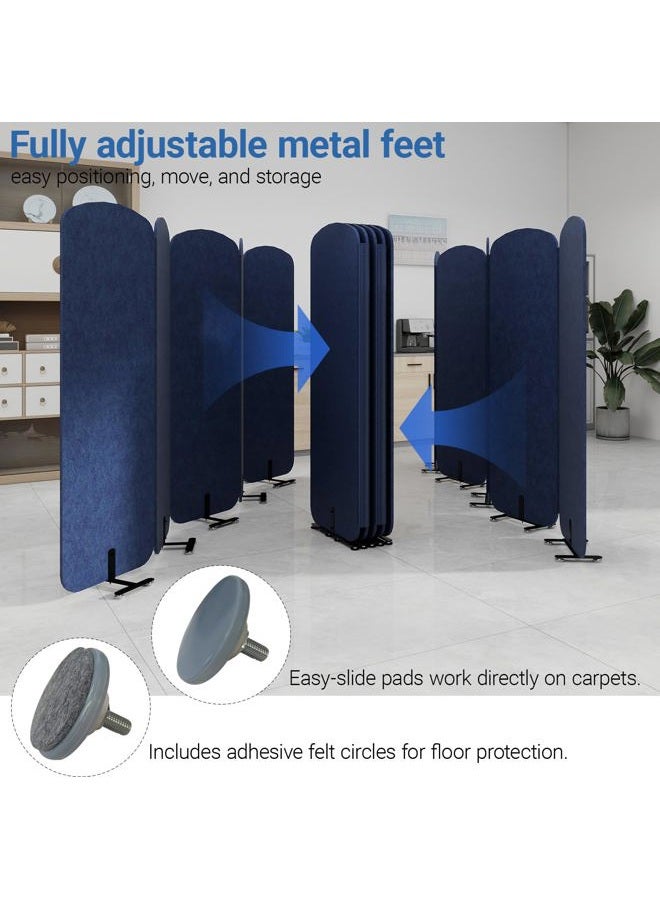 Natwind 3 Panel Room Divider, Portable Office Partition Wall, Folding Cubicle Privacy Screen,73.2 x 71 inch Indoor Freestanding Acoustic Partition, Rolling Temporary Wall for Office - Image 5
