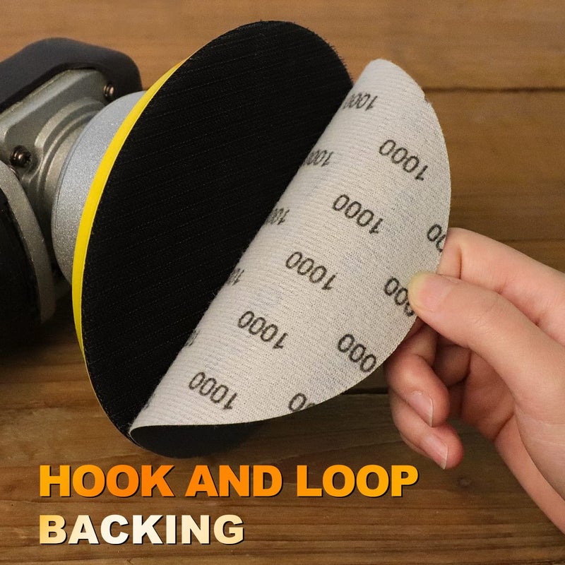 POLIWELL 6 Inch (150mm) 3000 Grit High Performance Waterproof Hook & Loop Sanding Discs Heavy Duty Silicon Carbide Round Flocking Sandpaper for Wet/Dry Sanding Grinder Polishing Accessories, 20-Pack - Image 3