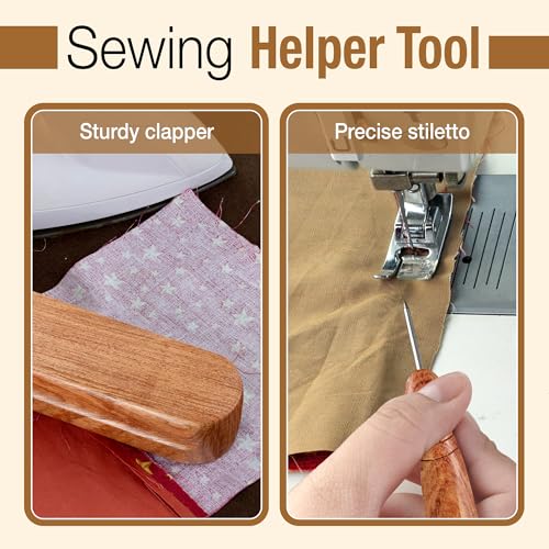 Savina Set 4 - Tailor Clapper/Seam Roller/Stiletto/Seam Rippers for Sewing - Wooden Sewing Quilting Tools - Image 4
