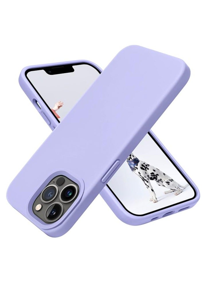 أكاليكس جراب متوافق مع iPhone 13 Pro، جراب هاتف نحيف واقٍ من السيليكون السائل مقاوم للصدمات مع بطانة من الألياف الدقيقة المضادة للخدش، 6.1 بوصة (أرجواني فاتح) - Image 1