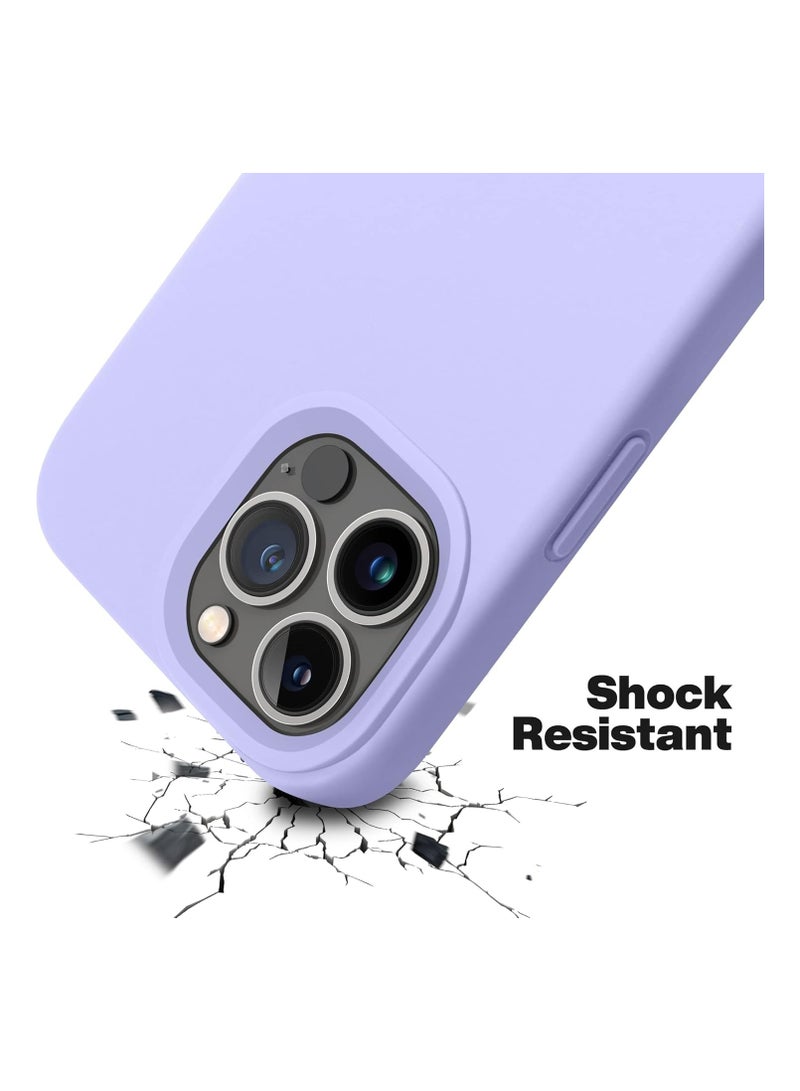 أكاليكس جراب متوافق مع iPhone 13 Pro، جراب هاتف نحيف واقٍ من السيليكون السائل مقاوم للصدمات مع بطانة من الألياف الدقيقة المضادة للخدش، 6.1 بوصة (أرجواني فاتح) - Image 3