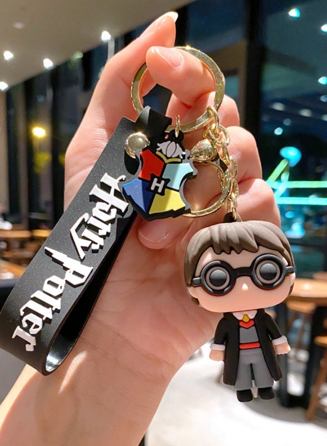 B254 Black Harry Potter Cartoon Keychain Accessory1 Piece