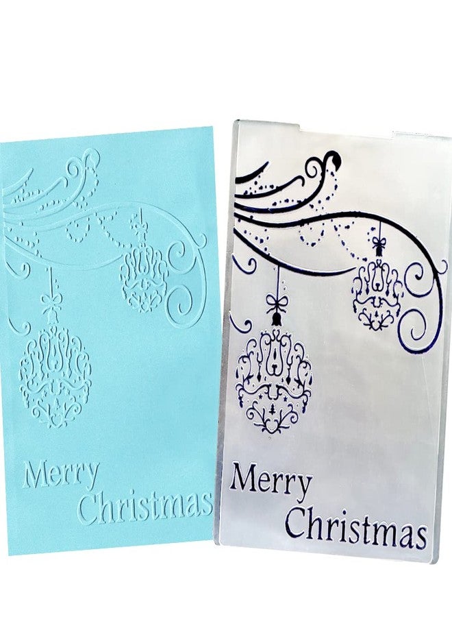 Hying 3-D Textured Impressions Background Embossing Folder, Christmas Ball Pattern Plastic Embossing Folder Template for Card Making Scrapbooking Paper Craft Album Stamps DIY Décor - Image 1