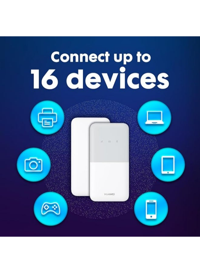 HUAWEI 1500 mAh Router E5586-326, CAT 4, Portable 4G Low Cost Travel Wi-Fi, Roams on all World Network, with FREE SMARTY SIM White - Image 5