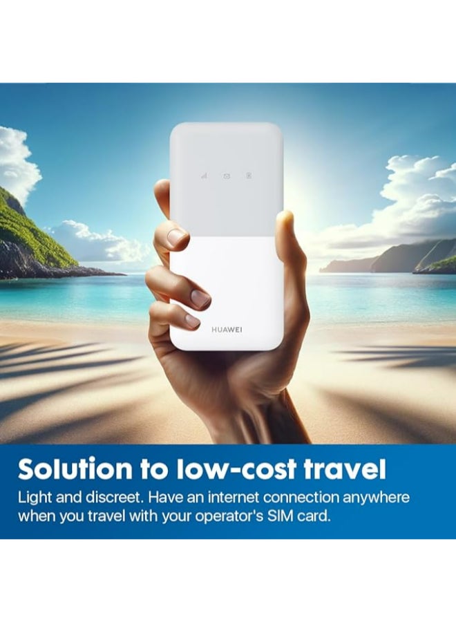 HUAWEI 1500 mAh Router E5586-326, CAT 4, Portable 4G Low Cost Travel Wi-Fi, Roams on all World Network, with FREE SMARTY SIM White - Image 3