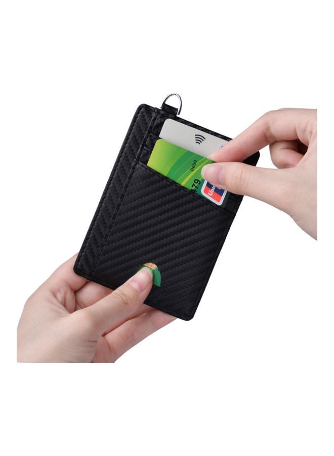 NIBEMINENT Leather Card Holder Money Clip Black  - Image 2
