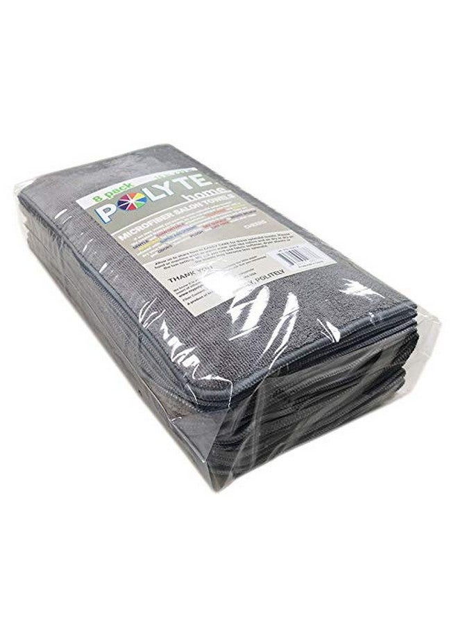 Polyte POLYTE Professional Quick Dry Lint Free Microfiber Hair Drying Salon Towel, 16 x 29 in, 8 Pack (Dark Gray) - Image 5