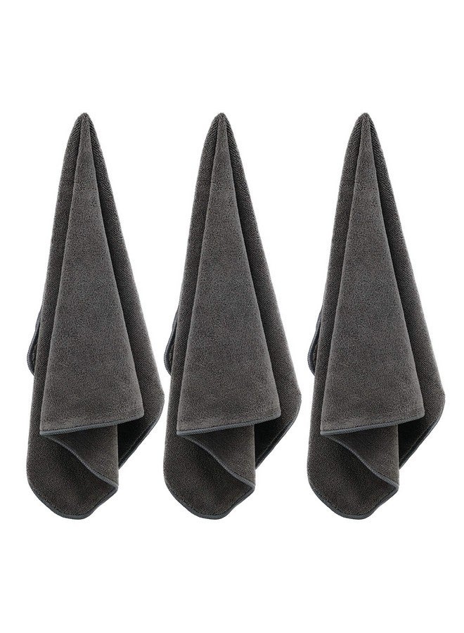 Polyte POLYTE Professional Quick Dry Lint Free Microfiber Hair Drying Salon Towel, 16 x 29 in, 8 Pack (Dark Gray) - Image 3