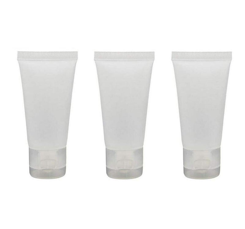 SYBL 20PCS Clear Empty Refillable Plastic Soft Tubes Squeezable Bottle Packing Cosmetic Sample Container Jars Storage Holder For Facial Cleaner Shampoo Shower Gel Body Lotion Hand Cream 50ml/1.7oz