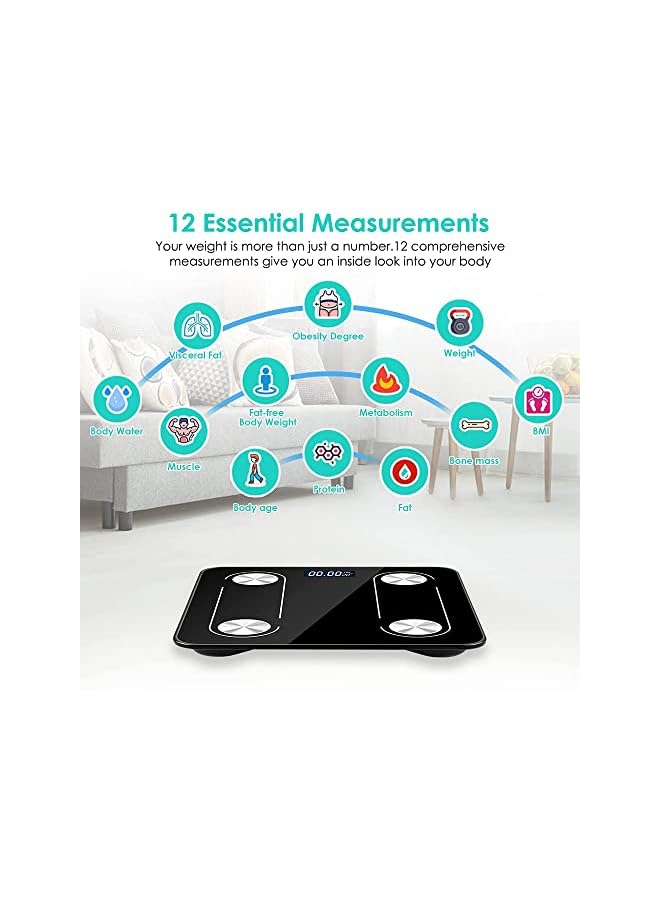 PROMASS Weight Scale With Bluetooth, Wireless Scale for Body Weight, Body Composition Analyzer with Smartphone App for 14 Key Body Indicators(BMI/Weight/Body Fat/Resting Heart Rate) - Image 5