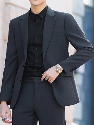 Autumn Solid Color Casual Suit 2022 Thin Duffy Handsome Fashionable Loose Light Mature Wind Suit Set Internet Red Jacket Dark gray - pzsku/Z1A16916CF26FEA2B50BAZ/45/1746213288/8030244f-47a1-4f67-8ab7-c0f699b28d53