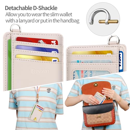 EcoVision Slim Minimalist Front Pocket Wallet, RFID Blocking Credit Card Holder Wallet with Detachable D-Shackle for Men Women - Image 4