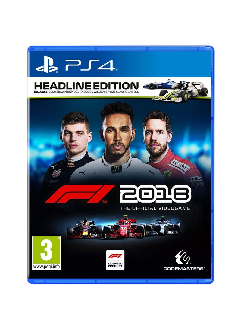 كود ماستر لعبة F1 2018 إصدار هيد لاين لجهاز الألعاب بلايستيشن 4 - رياضات - playstation_4_ps4 - Image 1