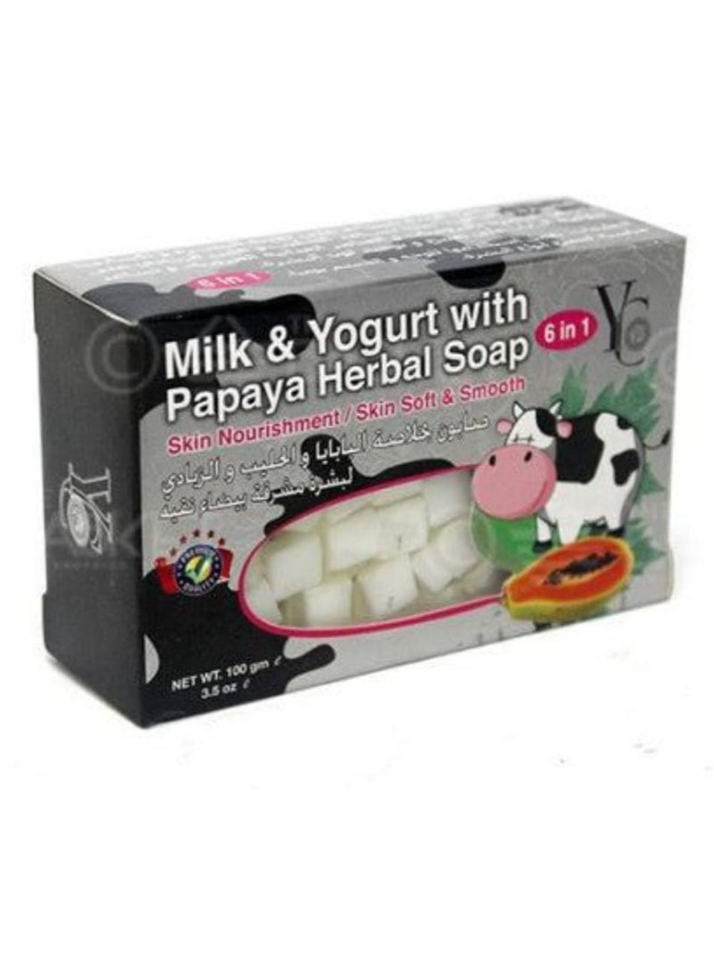 Papaya, milk and yogurt extract soap for bright, white and pure skin