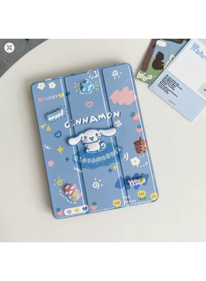 ACLIX Cute Sanrio Cinnamoroll iPad Case for iPad Pro 11 inch 2024 Cartoon Hello Kitty with Pencil Holder Cover - Image 3