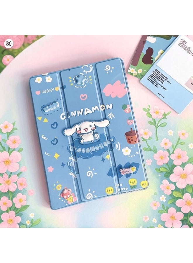 ACLIX Cute Sanrio Cinnamoroll iPad Case for iPad Pro 11 inch 2024 Cartoon Hello Kitty with Pencil Holder Cover - Image 1