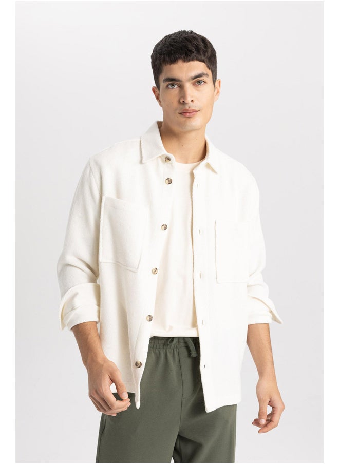 DeFacto - Man Regular Fit Polo Neck Woven Long Sleeve Shirt - Image 1