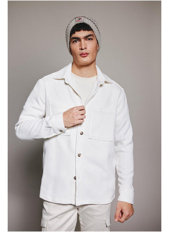 DeFacto - Man Regular Fit Polo Neck Woven Long Sleeve Shirt - Image 1