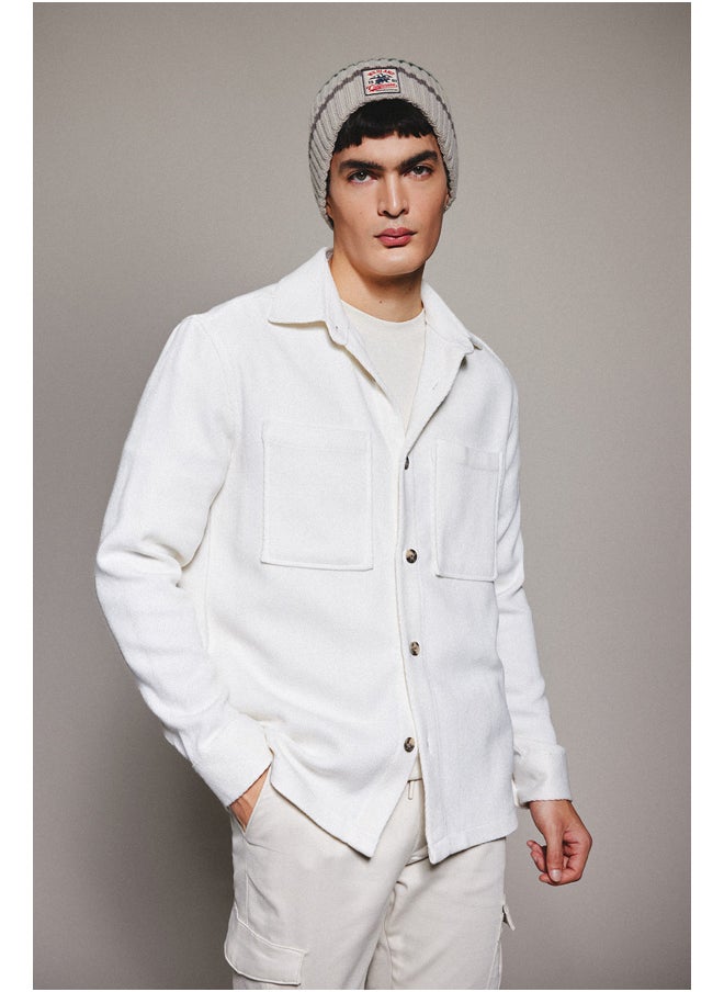 DeFacto - Man Regular Fit Polo Neck Woven Long Sleeve Shirt - Image 1