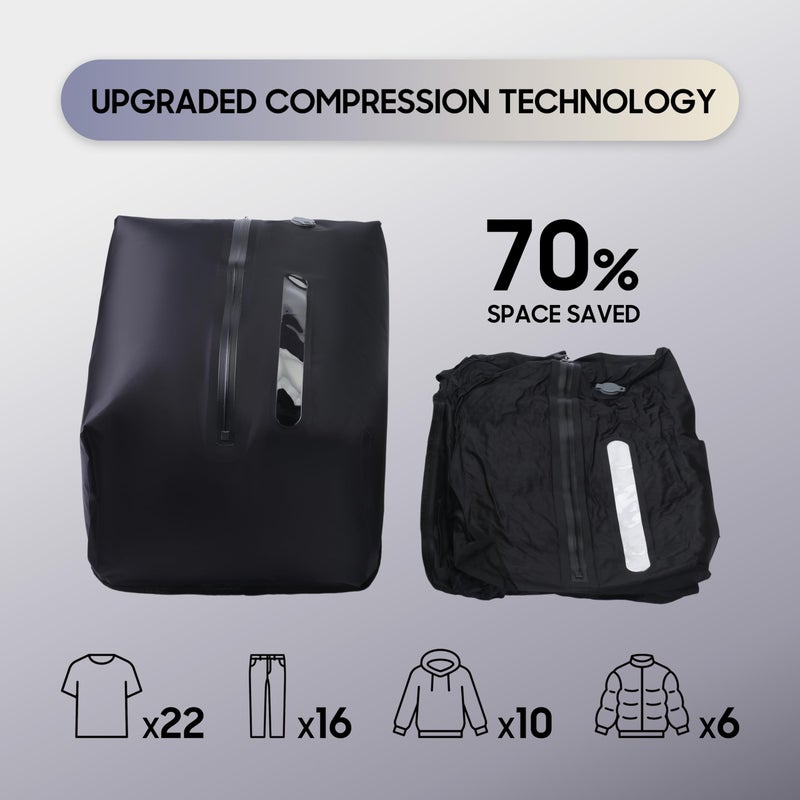 WORKKOOL 41L Vacuum Packing Cubes for Travel with Pump,Waterproof Travel compression bags for Suitcase, Luggage, Backpack with Manual Air Pump(Black,Large Volume 41L,2-PACK) - Image 3