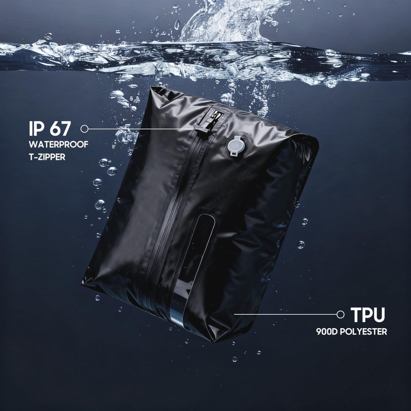 WORKKOOL 41L Vacuum Packing Cubes for Travel with Pump,Waterproof Travel compression bags for Suitcase, Luggage, Backpack with Manual Air Pump(Black,Large Volume 41L,2-PACK) - Image 5