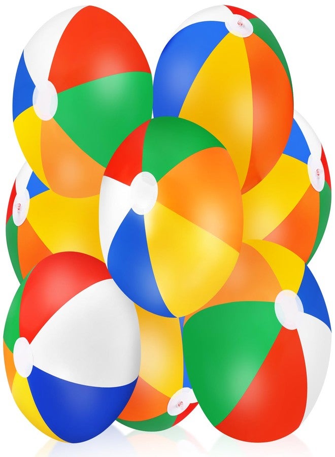 TPCHOIE Large Beach Ball,8 Packs 24" Large Rainbow Beach Ball Bulk, Inflatable Pool Toys for Party Supplies Decorations, Adults Kids Birthday Luau Summer Beach Water Games Beachballs Party Favors (8 PACK) - Image 1