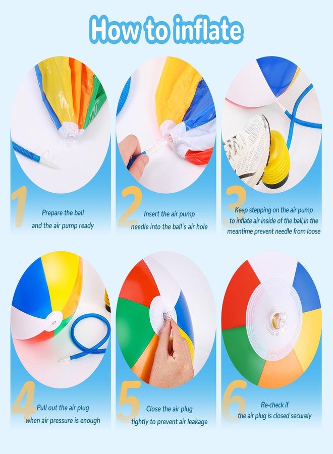 TPCHOIE Large Beach Ball,8 Packs 24" Large Rainbow Beach Ball Bulk, Inflatable Pool Toys for Party Supplies Decorations, Adults Kids Birthday Luau Summer Beach Water Games Beachballs Party Favors (8 PACK) - Image 3