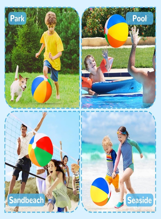 TPCHOIE Large Beach Ball,8 Packs 24" Large Rainbow Beach Ball Bulk, Inflatable Pool Toys for Party Supplies Decorations, Adults Kids Birthday Luau Summer Beach Water Games Beachballs Party Favors (8 PACK) - Image 4