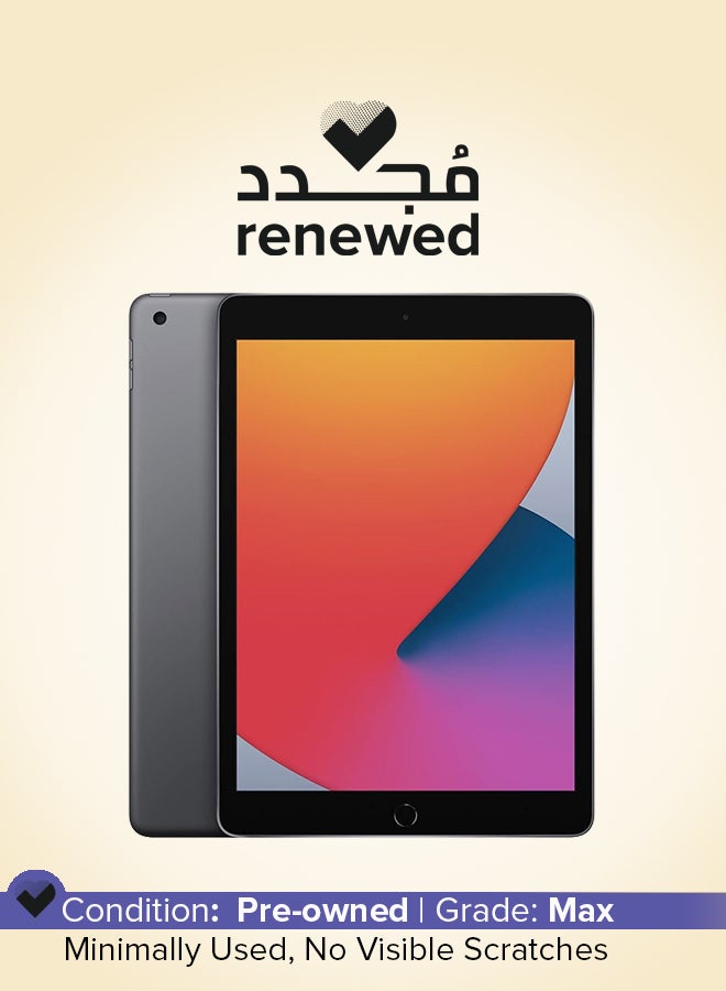 ابل  تم تجديده - iPad 7 (2019) الجيل السابع مقاس 10.2 بوصة، وسعة 32 جيجابايت، وشبكة Wi-Fi، باللون الرمادي الفلكي مع تطبيق FaceTime 2019 مع Face Time - Image 1