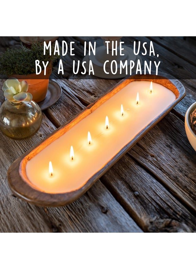 MAINEVENT Wooden Dough Bowl Candle 20 Inch, Farmhouse Dough Bowl Candle, Table Centerpiece Wooden Dough Bowl Soy Candle, Wooden Bowl Candle Boat Wooden Candle Bowl, Bread Bowl Candle, Farmhouse Candle  - Image 2