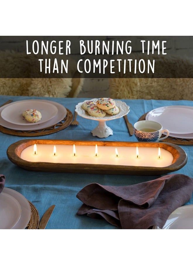 MAINEVENT Wooden Dough Bowl Candle 20 Inch, Farmhouse Dough Bowl Candle, Table Centerpiece Wooden Dough Bowl Soy Candle, Wooden Bowl Candle Boat Wooden Candle Bowl, Bread Bowl Candle, Farmhouse Candle  - Image 5