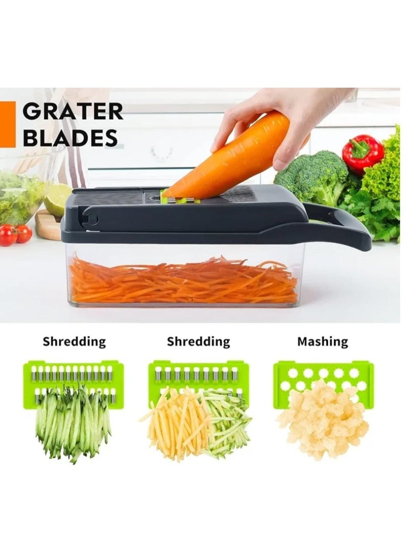 "قطاعة الخضار والبصل مبشرة احترافية متعددة الوظائف 16 في 1  قطاعة خضروات متعددة الاستخدامات  قطاعة خضار 16 قطعة  أدوات مطبخ لتقطيع الخضار  قطاعة خضار يدوية  قطاعة خضروات بالمكعبات  مفرمة خضار منزلية  أدوات تقطيع الخضروات بسهولة  قطاعة بصل وطماطم  قطاعة متعددة الشفرات  قطاعة مطبخ احترافية  قطاعة خضار للسلطة  قطاعة خضار بلاستيك مع شفرات حادة  قطاعة خضروات سريعة وآمنة - Image 2