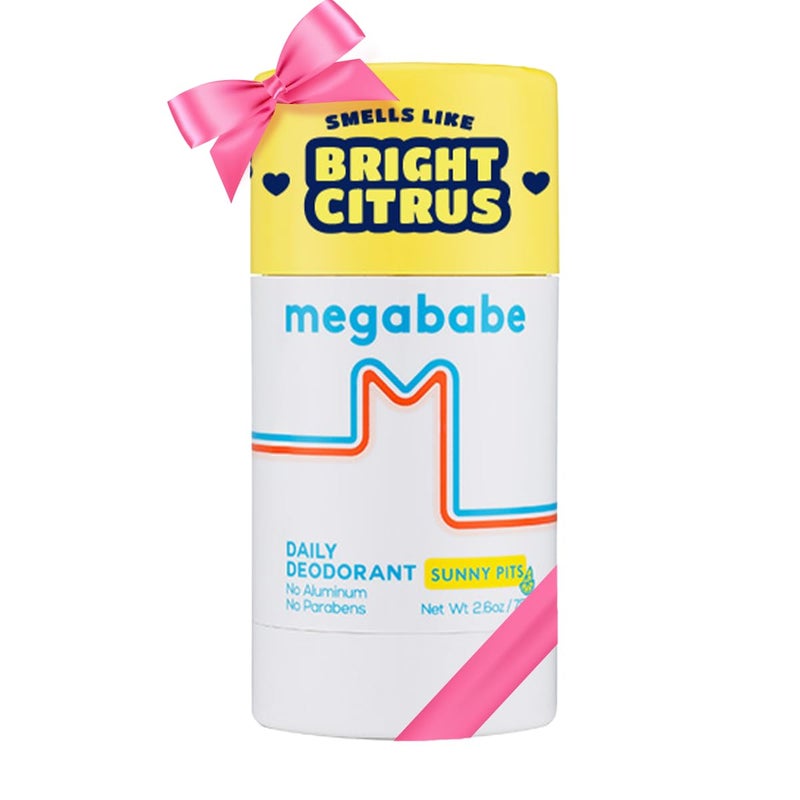 Megababe Daily Deodorant - Sunny Pits | Holiday Gifts for Women | Aluminum-Free, Clear & Clean | 2.6 oz - Image 1